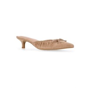 Time & Tru Faux Suede Kitten Heel Mules Sand Size 9